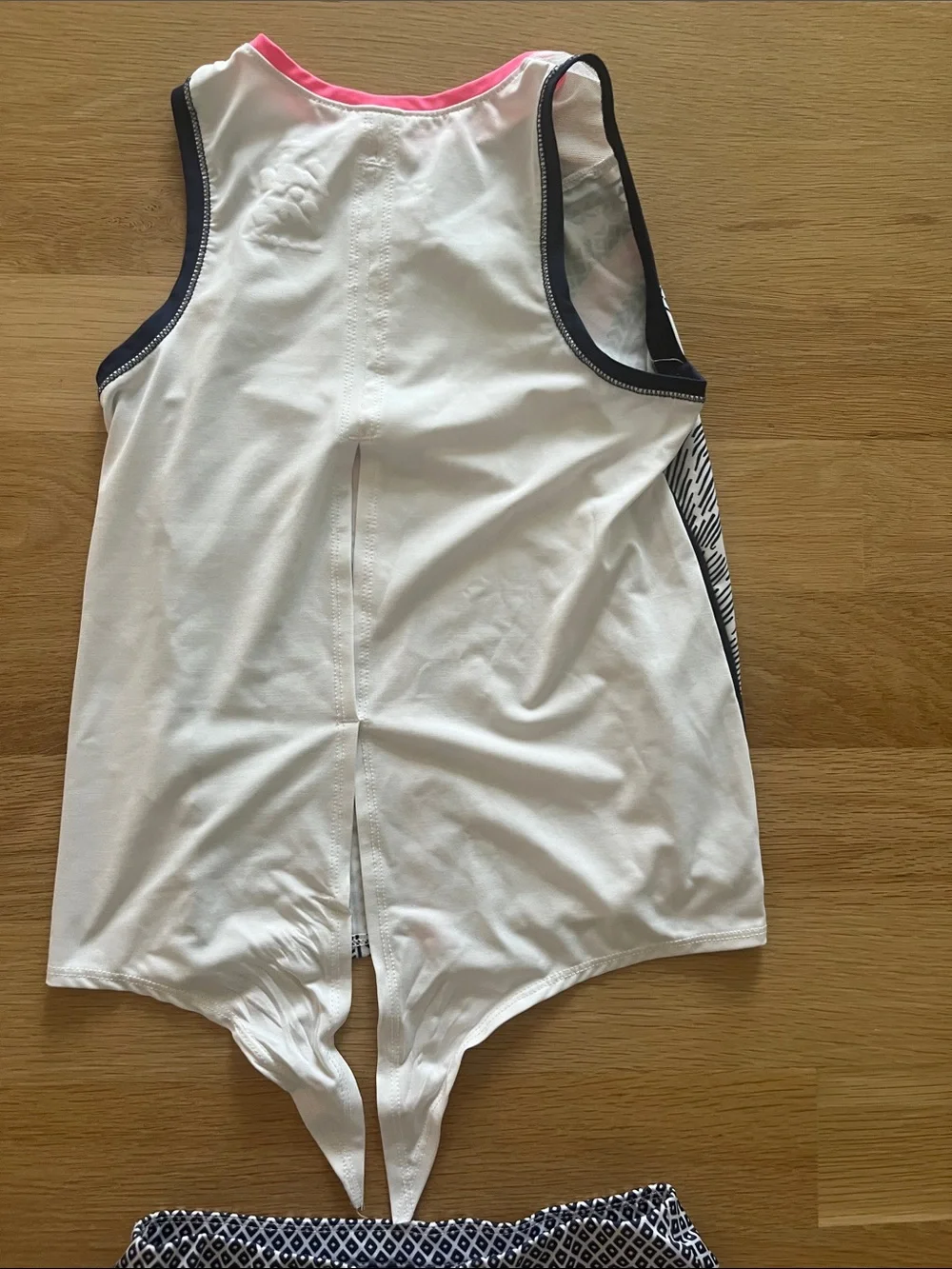 Lucky in Love White Tank & Skort Set with Pink and Navy Accents